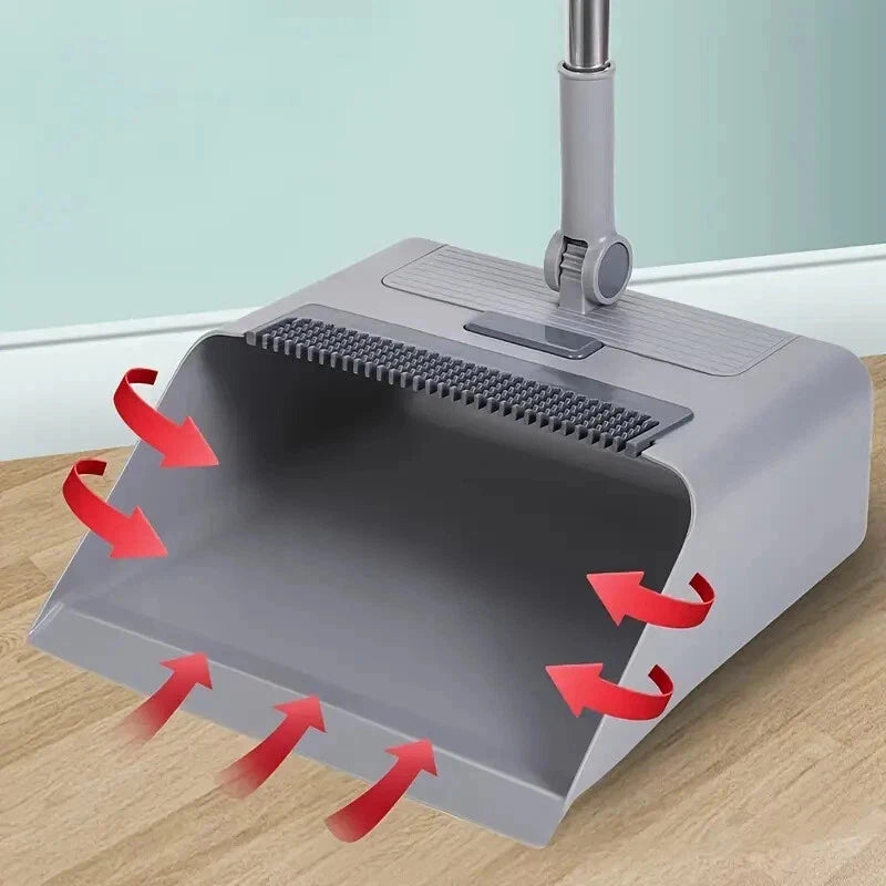 3-In-1 Broom and Dustpan Set Lightweight Upright Lobby Broom and Dust Pan Combo