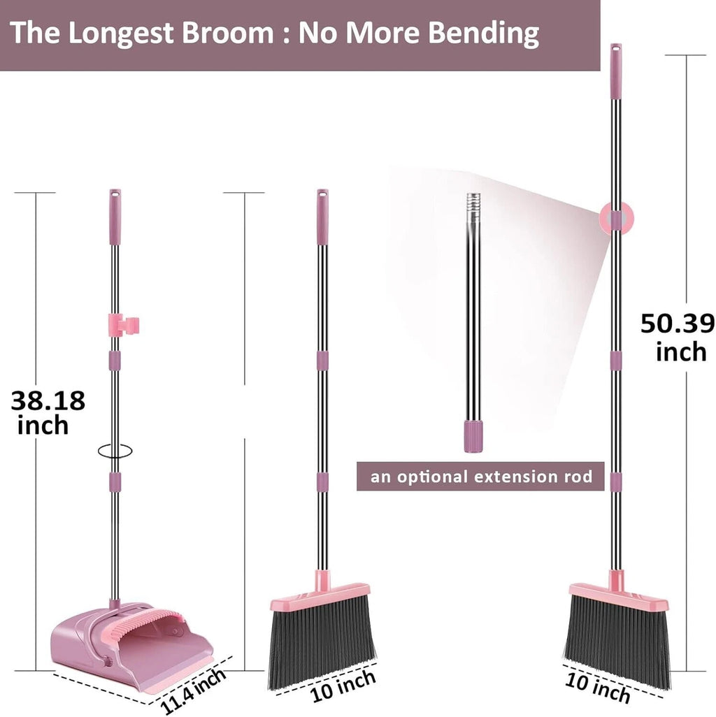 Broom and Dustpan Set for Home, Office, Indoor&Outdoor Sweeping GC005