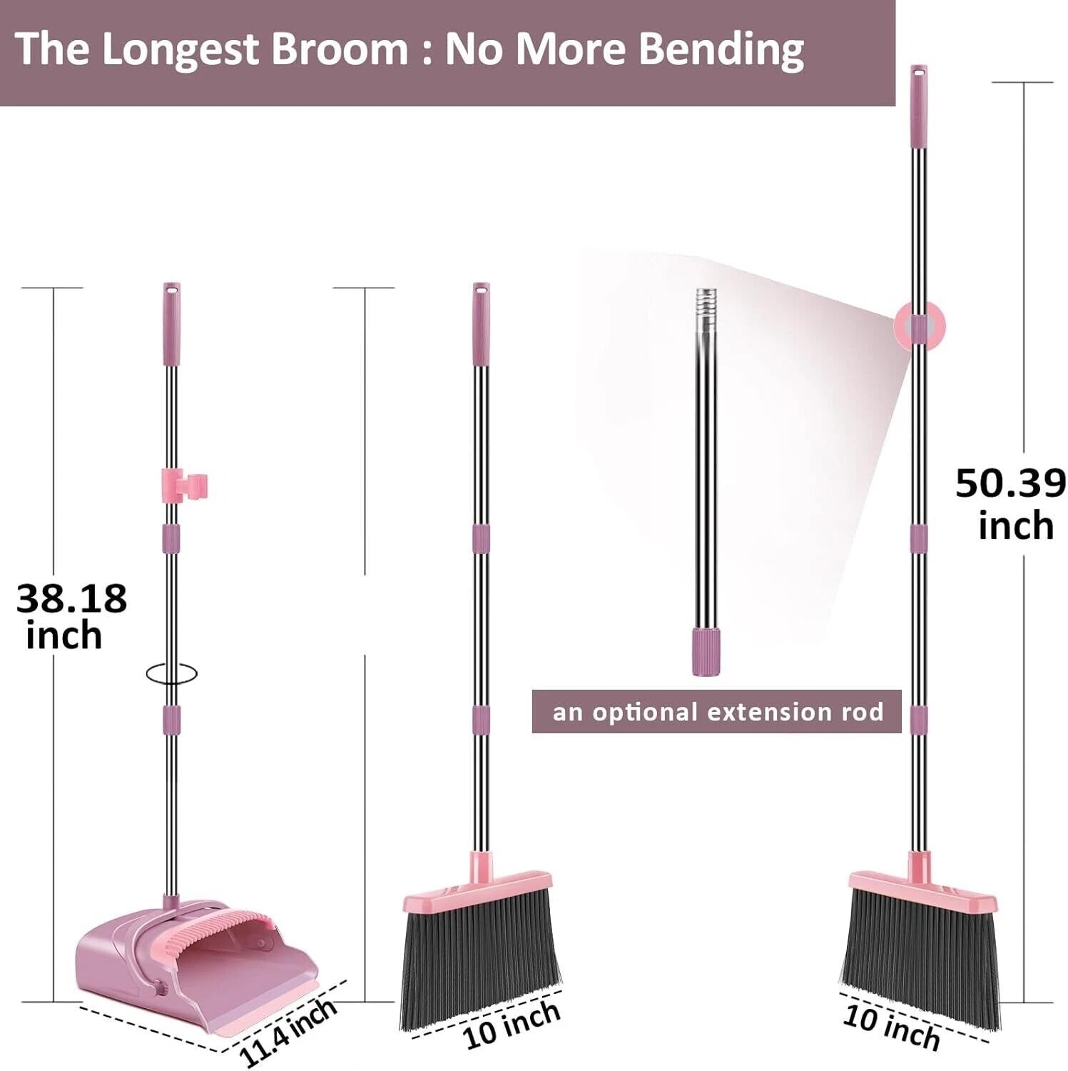 Broom and Dustpan Set for Home, Office, Indoor&Outdoor Sweeping GC005