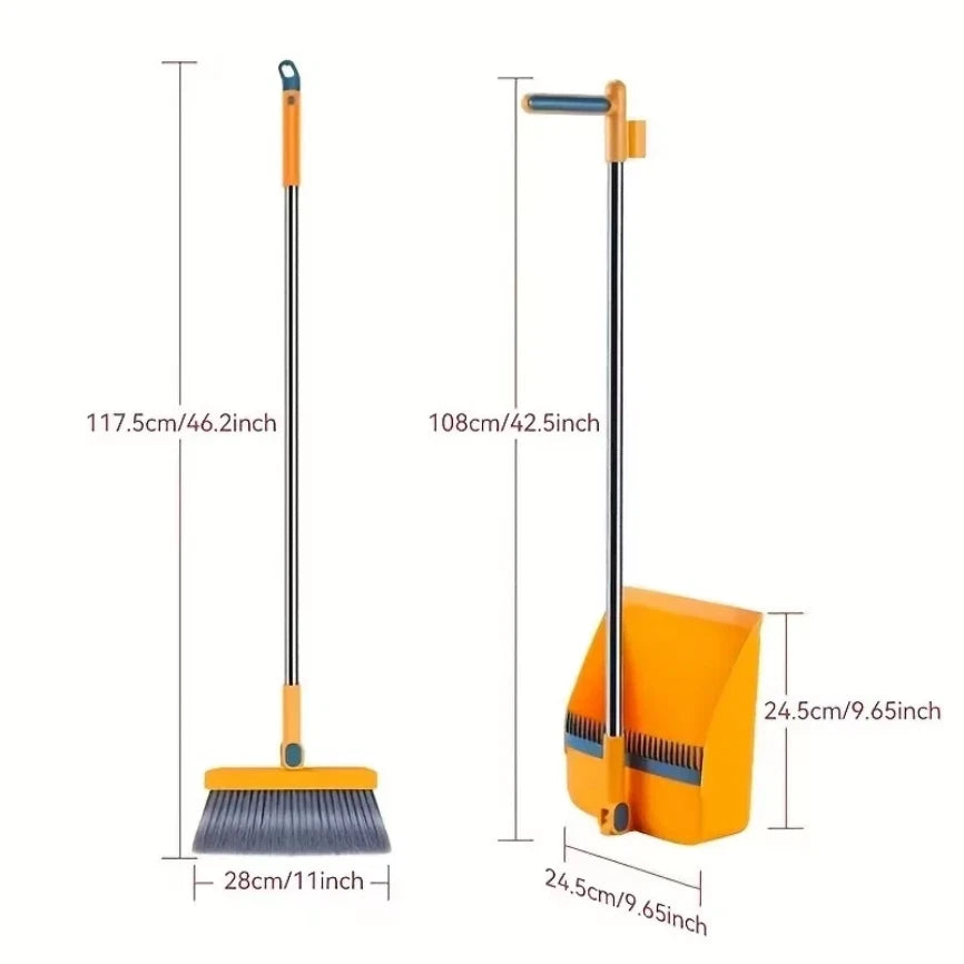 2p Set Of Brand New 3-in-1 Rotatable And Foldable Magnetic Suction Broom Dustp