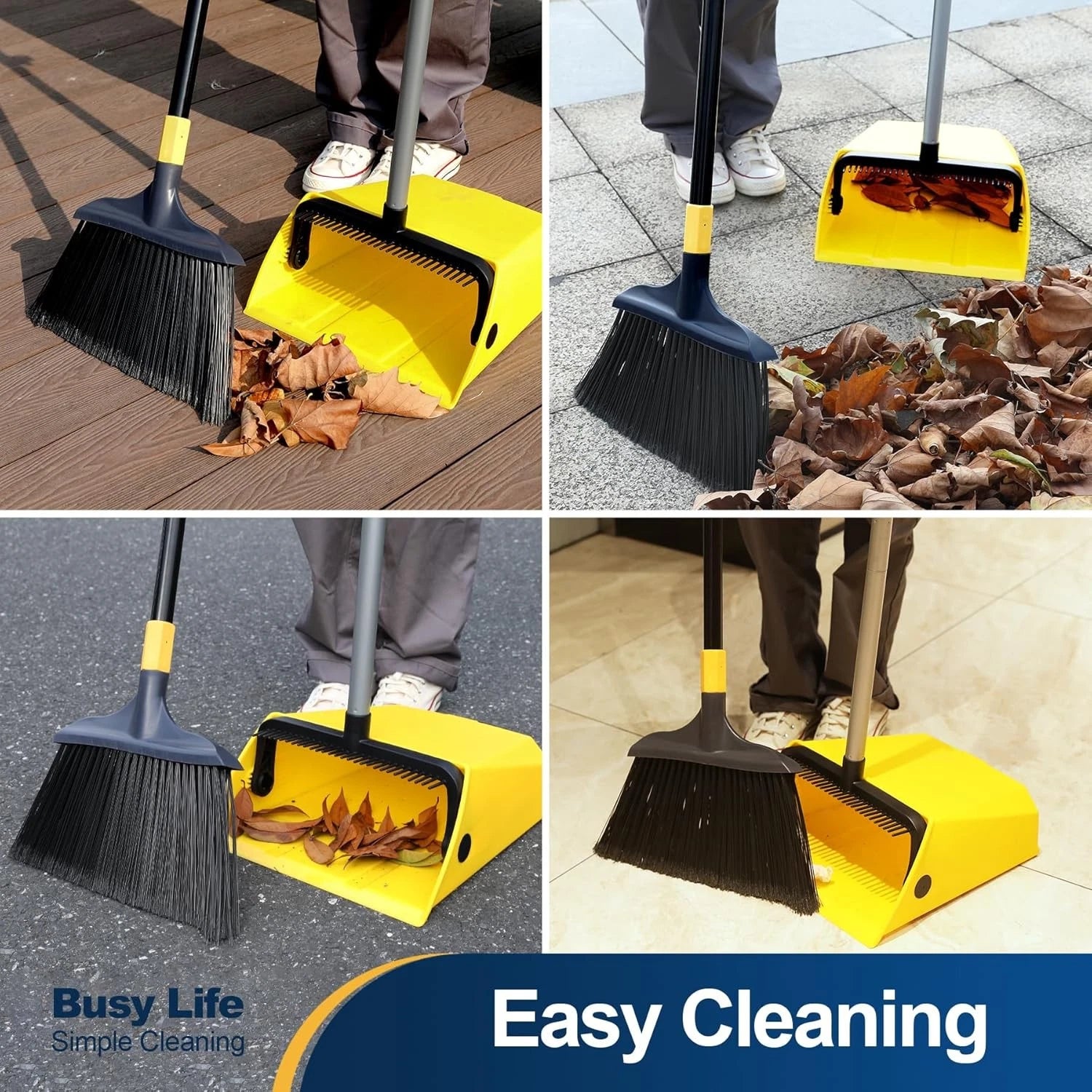 Commercial Broom and Dustpan Set with Comb Commercial Outdoor Indoor
