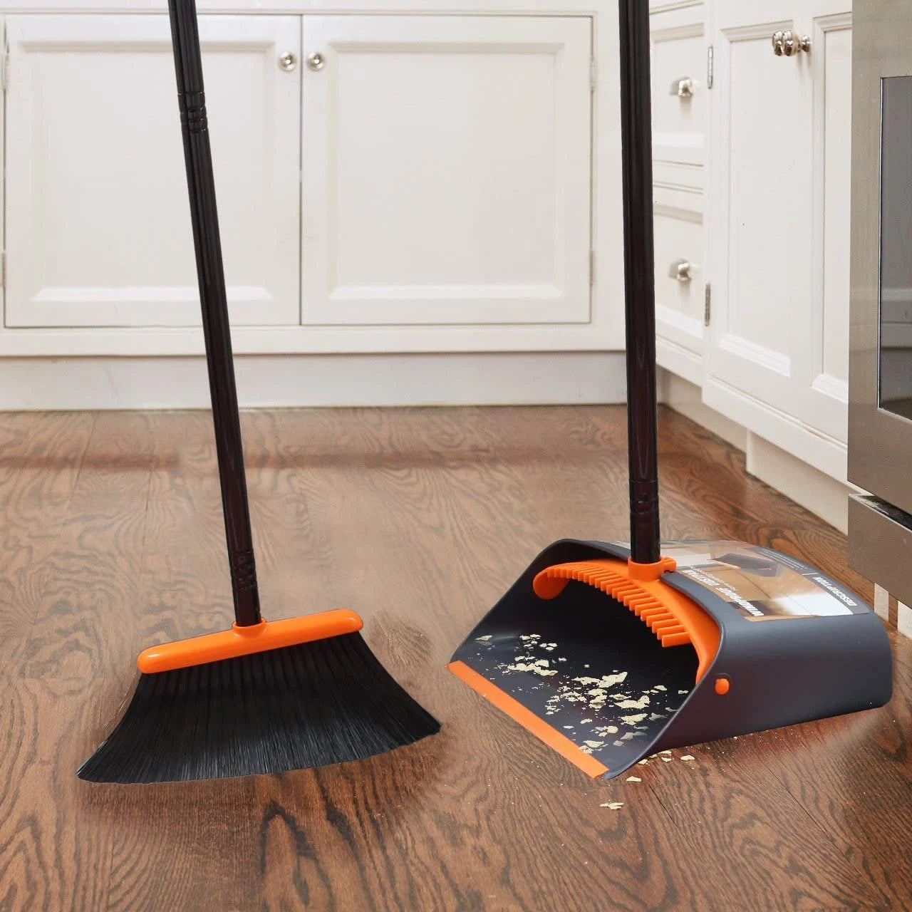 Broom and Dustpan Set with 52" Long Handle for Home Kitchen Room Office Lobby Fl