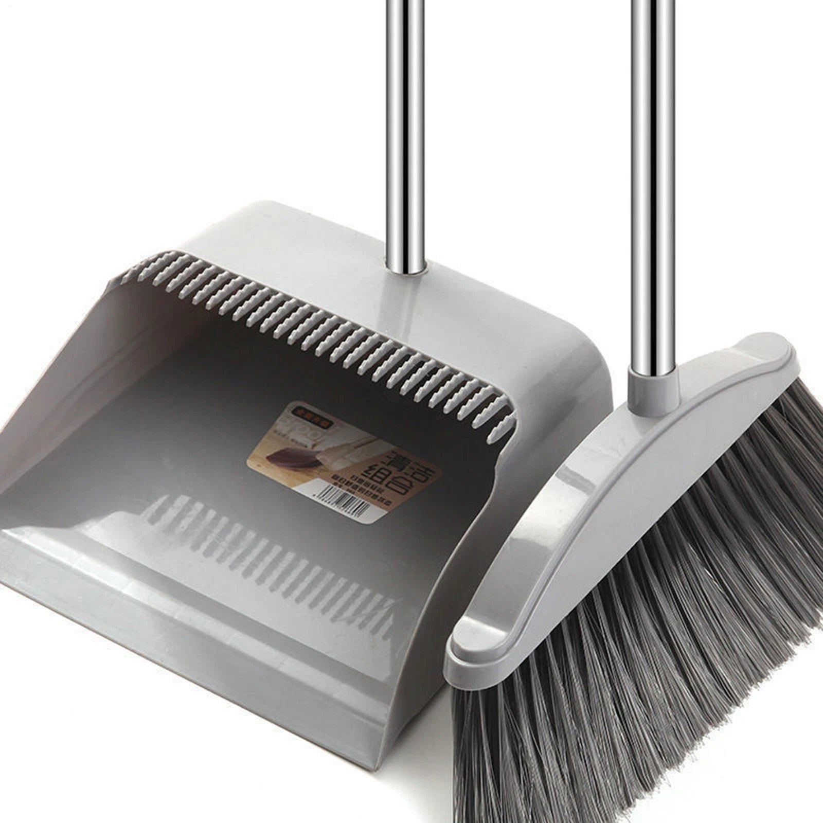 Broom And Dustpan Comb Set For Home Super Long Handle,Upright Standing Dustpan