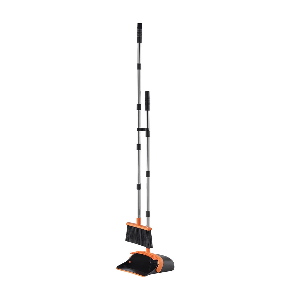 Broom and Dustpan Set with Self-Cleaning Teeth for Home Office Restaurant