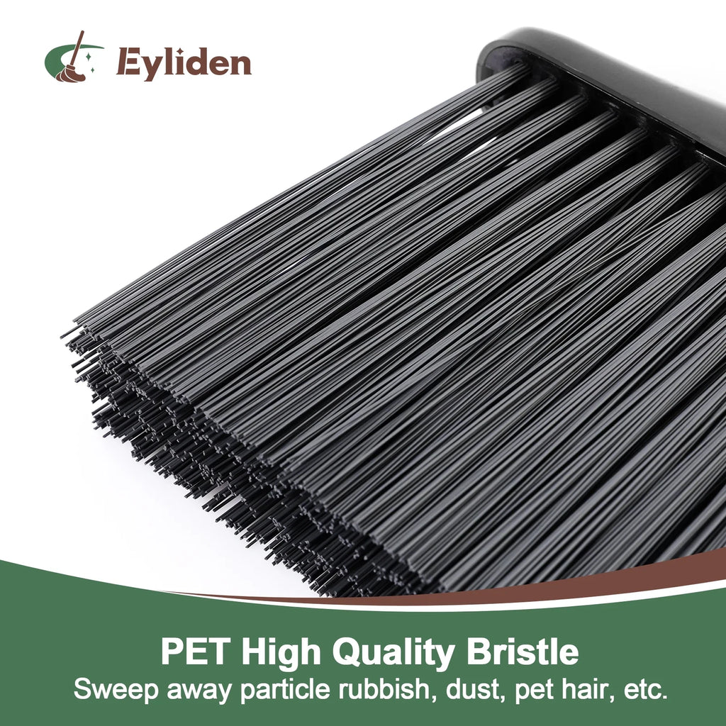 New Thicker Broom and Dustpan Set with Extendable Long Handle and Dustpan Comb,
