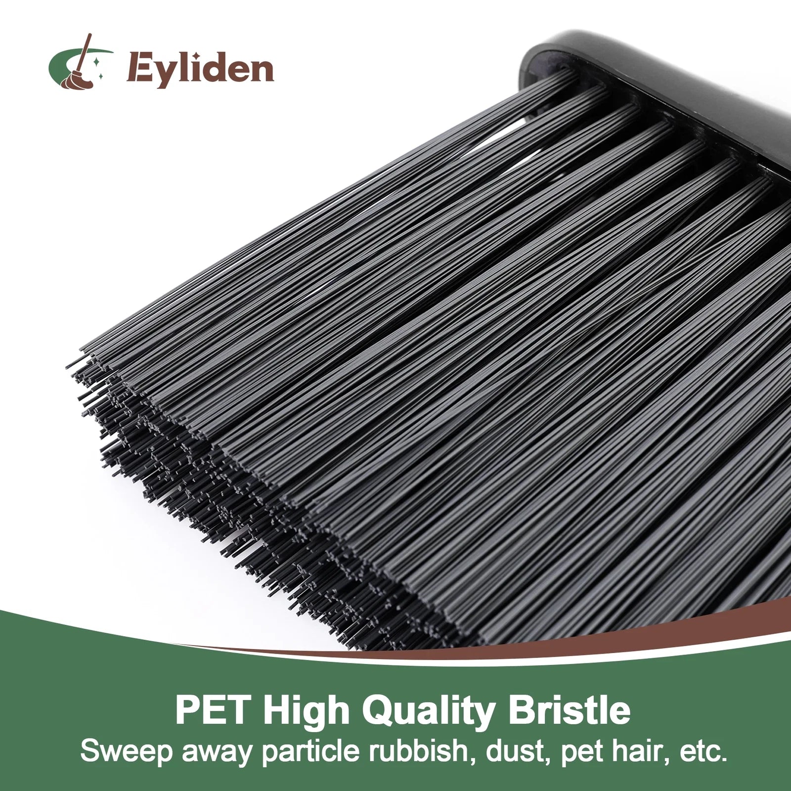 New Thicker Broom and Dustpan Set with Extendable Long Handle and Dustpan Comb,