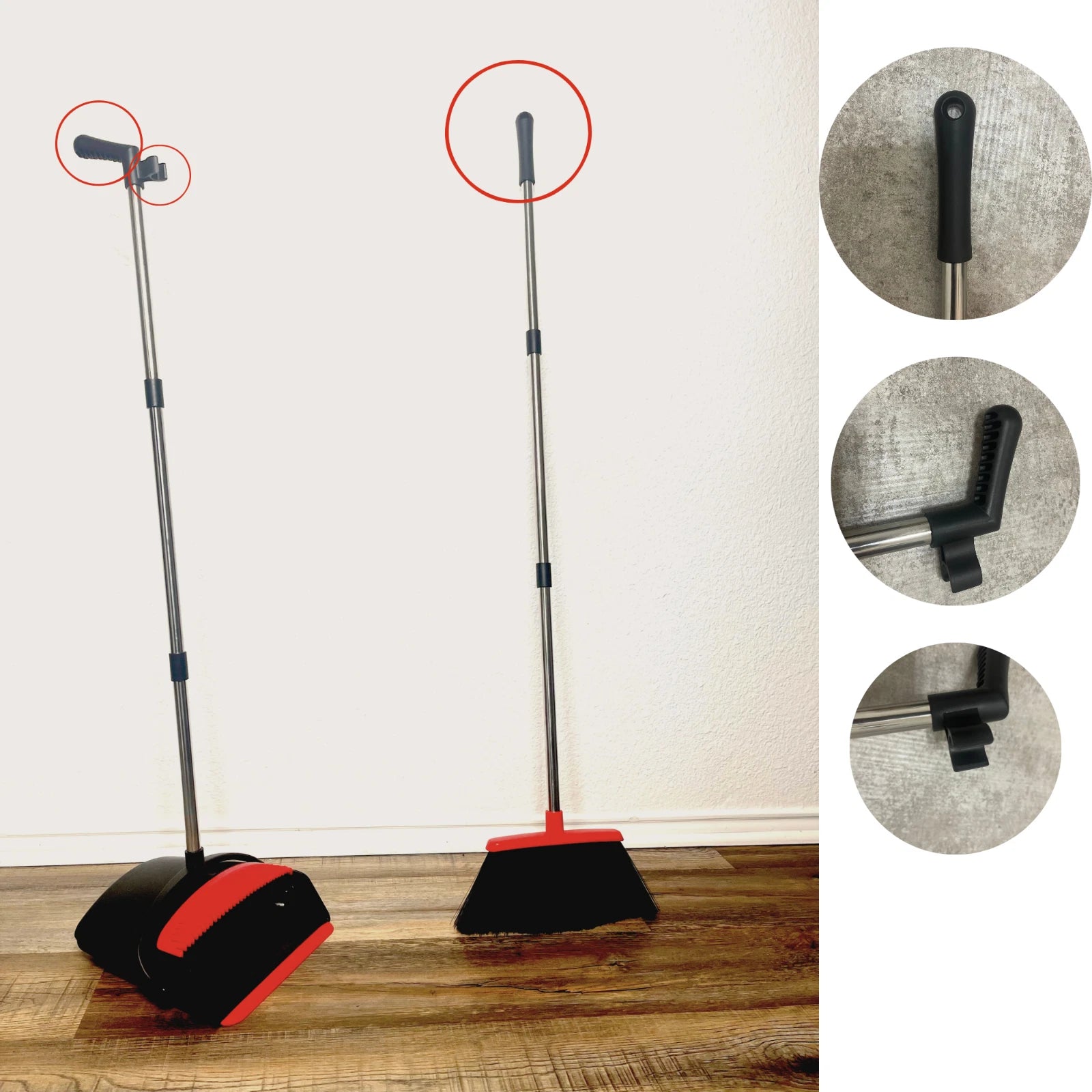 awnii Broom and Dustpan Combo Set, Adjustable Handle  , for Home Offices Hotels
