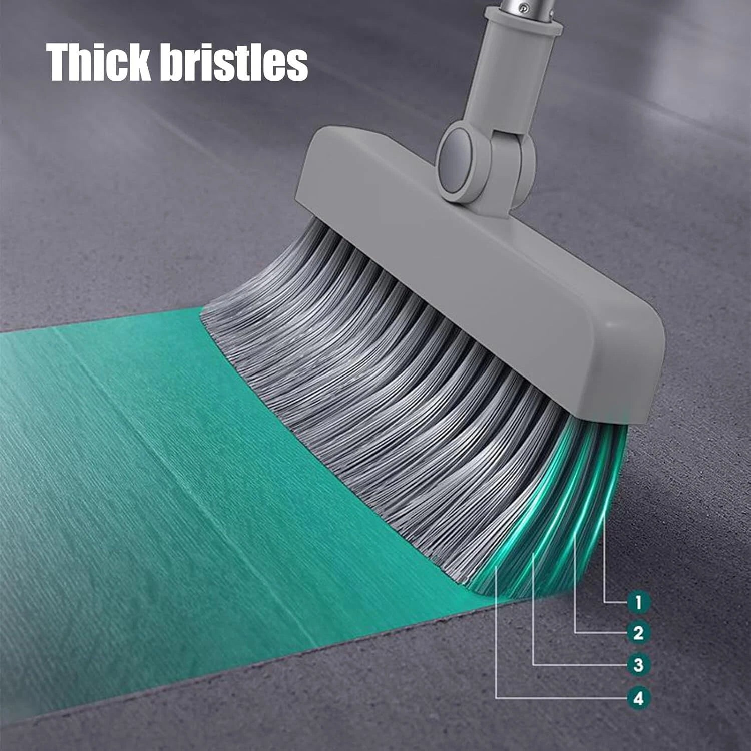 Broom & Dustpan Set 36-In Long Adjustable Handle Home Kitchen Office Hall Floor