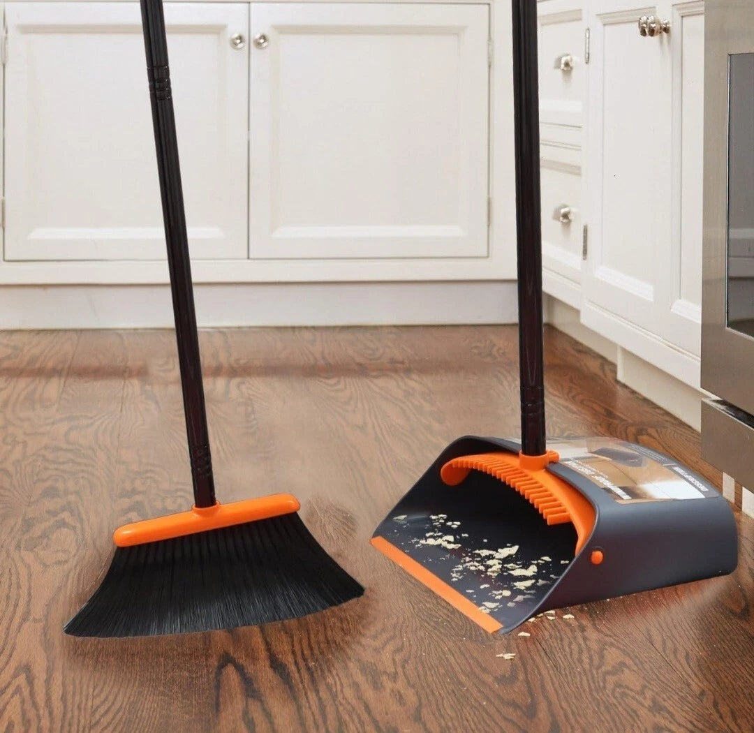 Broom and Dustpan Set with 52” Long Handle for Home Kitchen Room Office Lobby...