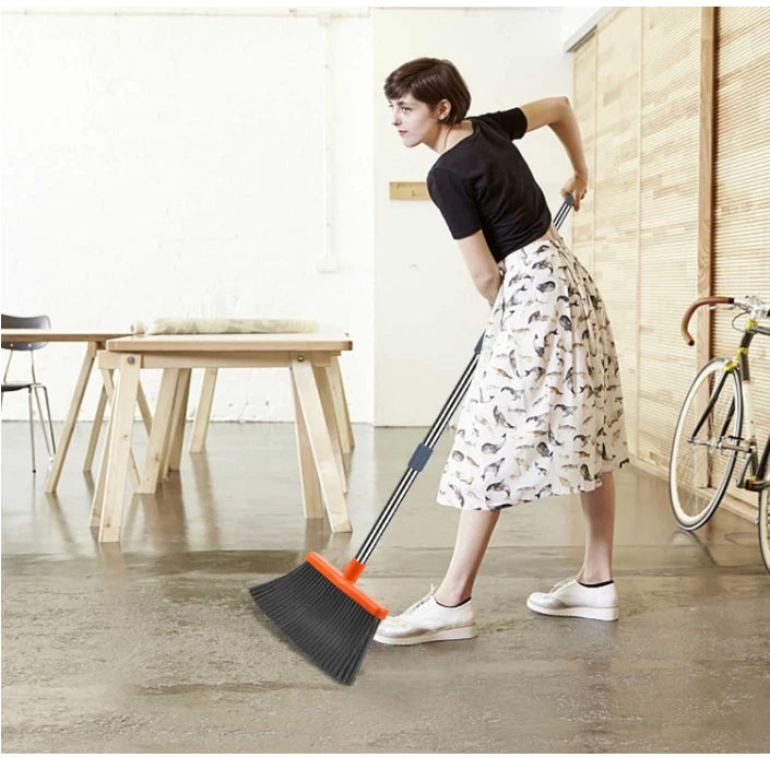 Broom and Dustpan Set, Self-Cleaning, Indoor Outdoor Use, Pets Home, Gray/Orange