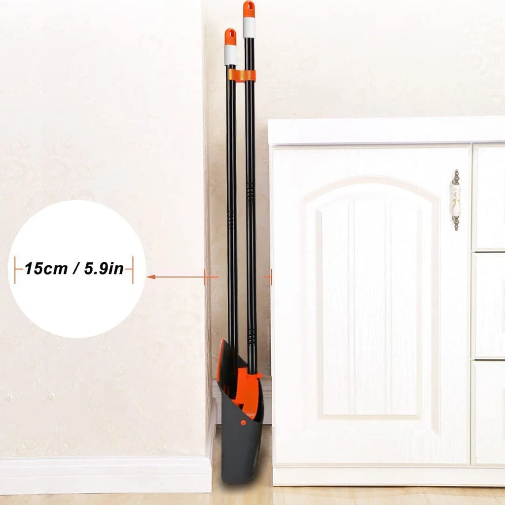 Broom and Dustpan Set with 52" Long Handle for Home Kitchen Room Office Lobby Fl