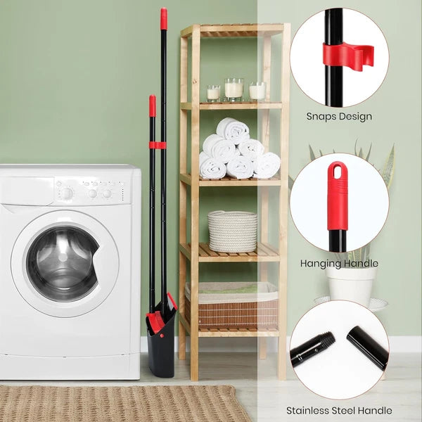 Broom and Dustpan Set for Home,Upright Broom and Dustpan Combo Sweep Set