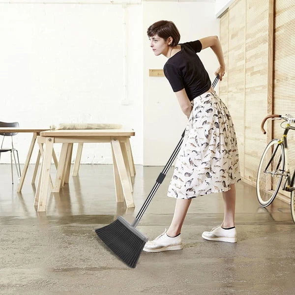 Upgrade Broom and Dustpan Set, Large Size and with Long Handle, Upright,