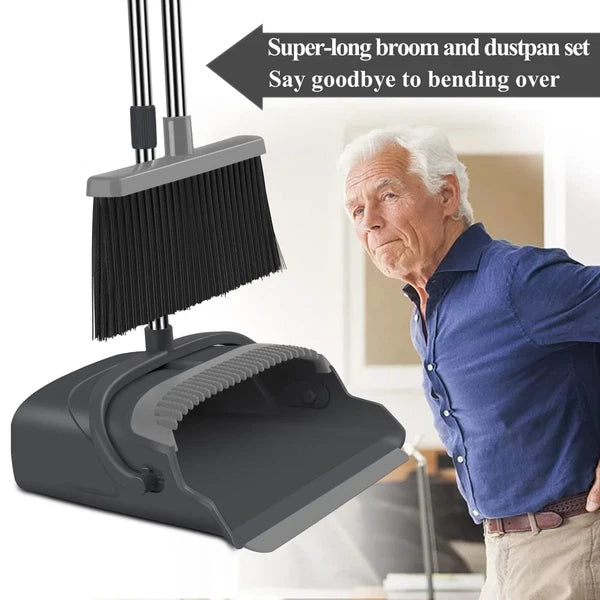 Broom and Dustpan Set for Home, Office, Indoor&Outdoor Sweeping, Stand Up Bro...
