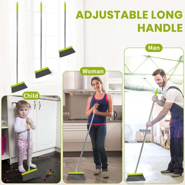 Broom and Standing Dustpan Set 50â€ Angle Broom with Long Handle Dust Pans for