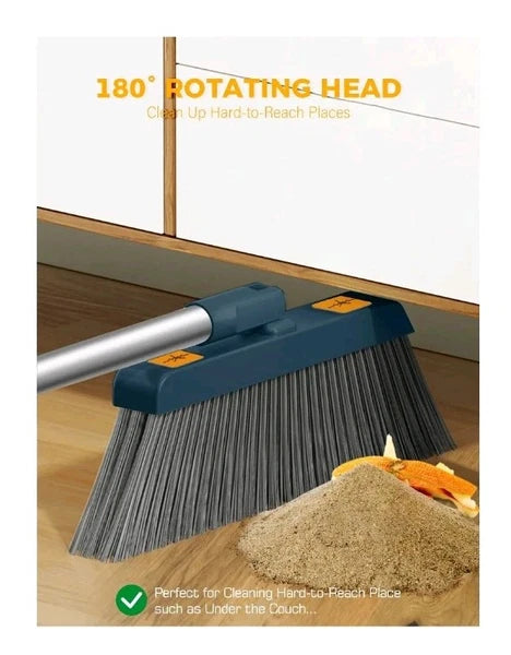 BIMZUC Broom and Dustpan Set for Home, Extendable to 50.4'' Long Handle Broom...
