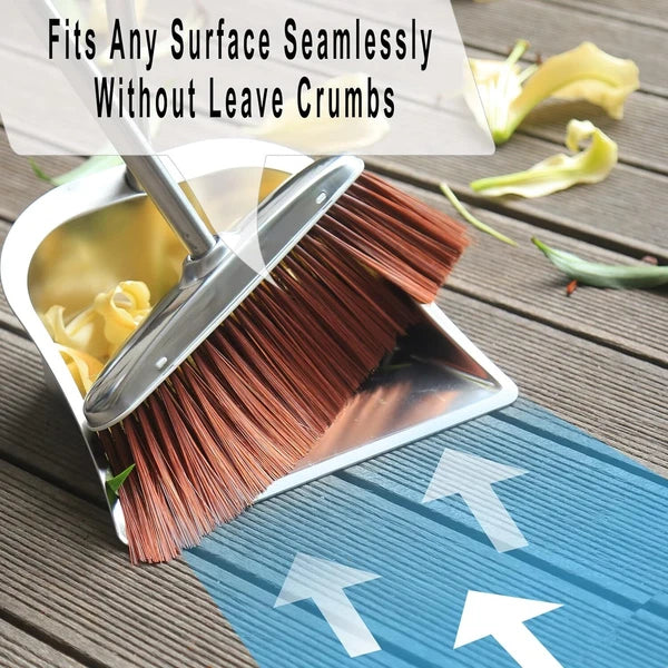 Broom and Dustpan Set for Home Sweeping Indoor Outdoor Kitchen Office Lobby NEW