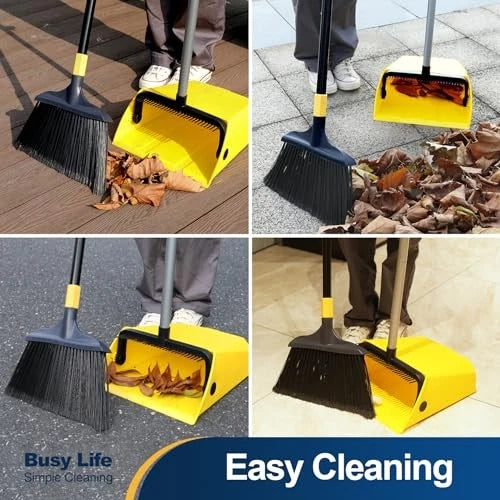 Commercial Broom and Dustpan Set with Comb Commercial Outdoor Indoor Size One