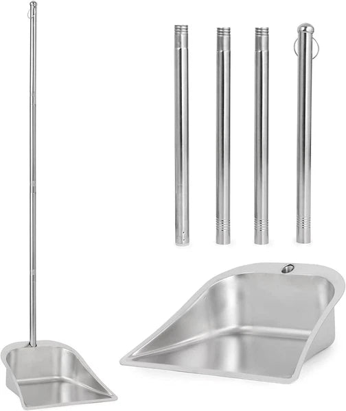 Broom and Dustpan Set for Home, Stainless Steel with Long Handle, Duty Dustpan