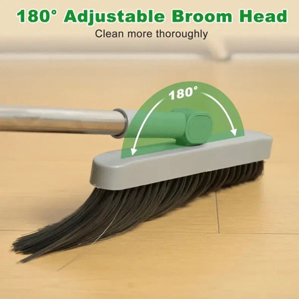 Broom & Dustpan Set 36-In Long Adjustable Handle Home Kitchen Office Hall Floor