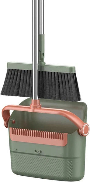 180° Rotating Broom with Dustpan Combo Set,Long Handle Broom and Dust Pan Set