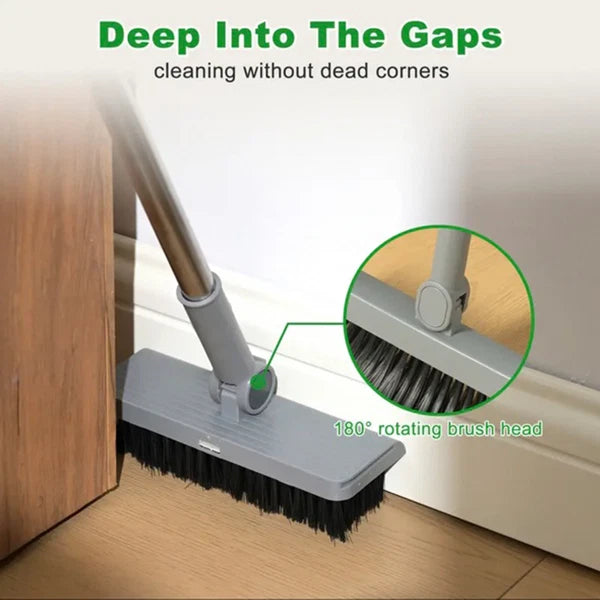 Broom & Dustpan Set 36-In Long Adjustable Handle Home Kitchen Office Hall Floor