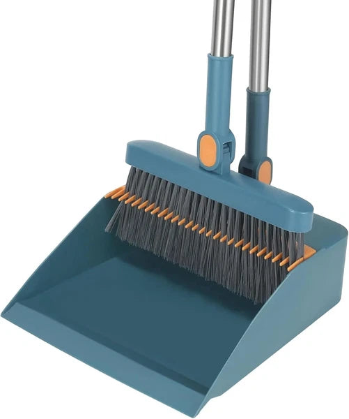 Broom and Dustpan Combo Set, Long Handled Adjustable Broom and Dustpan Set，New！