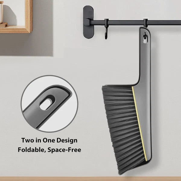 Small Broom and Dustpan Set, Hand Mini Dust-Pan and Brush, Handheld Portable Com