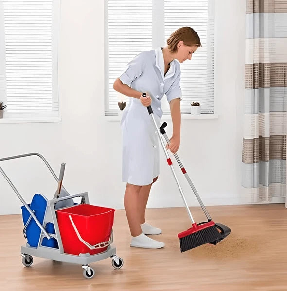 Broom and Dustpan Set Red and Black
