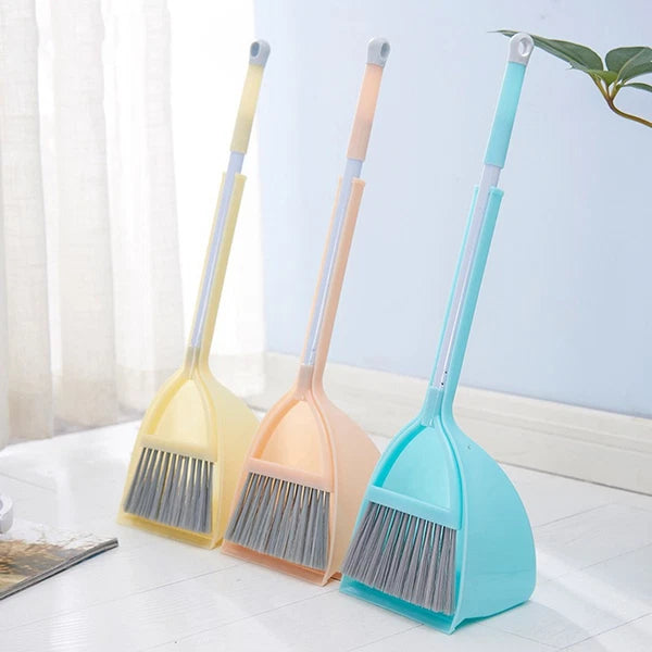 Mini Broom with Dustpan for Kids Little Housekeeping Helper Set