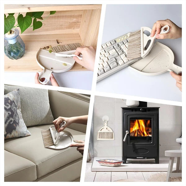 Small Hand Broom and Dustpan Set Mini Broom and Dustpan for Cat Litter Kitchen