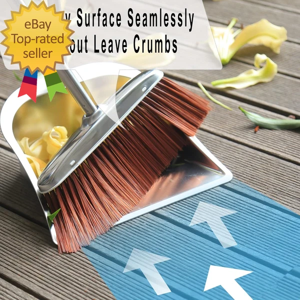 Broom and Dustpan Set for Home 56" Kitchen Broom with Dustpan Combo Set Heavy
