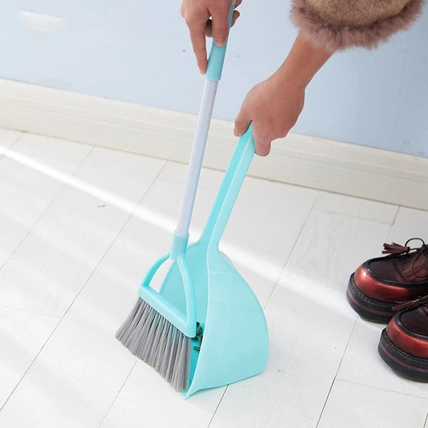 Mini Broom with Dustpan for Kids Little Housekeeping Helper Set