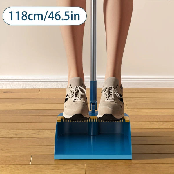 Broom and Dustpan Set With Sturdy Long Handle Combo For Kitchen Indoor Outdoor