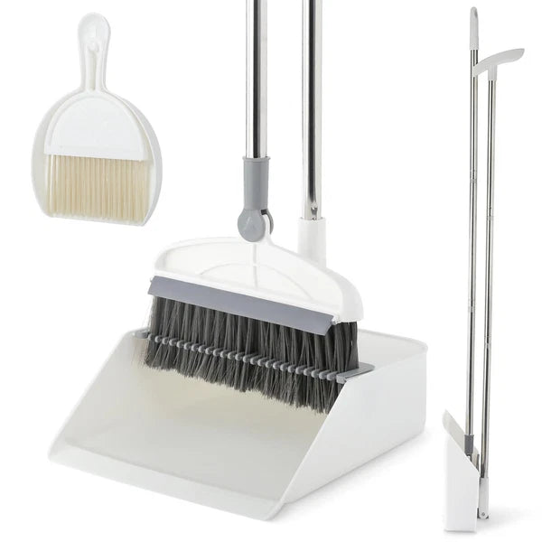 Broom with Dustpan Combo Set, 2 in 1 Broom and Dustpan Set with Long Handle, ...