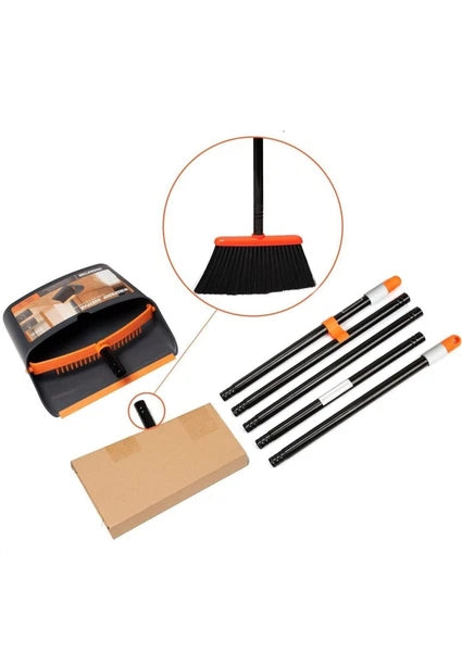 Broom and Dustpan Set with 52” Long Handle for Home Kitchen Room Office Lobby...