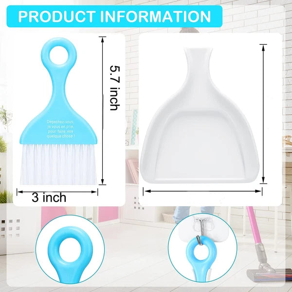 3 Pack Small Broom and Dustpand Set Handheld Cleaning Brush with Dustpan
