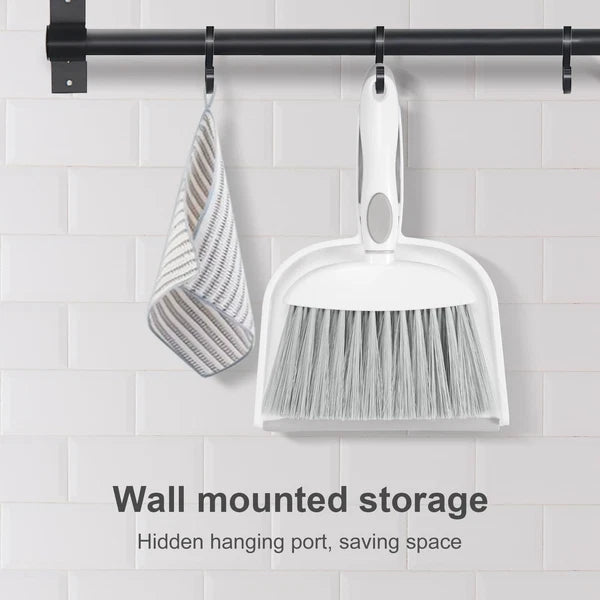 Small Dust Pan and Brush Set Mini Broom and Dustpan Hand and Combo with Teeth
