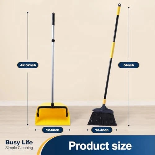 Commercial Broom and Dustpan Set with Comb Commercial Outdoor Indoor Size One