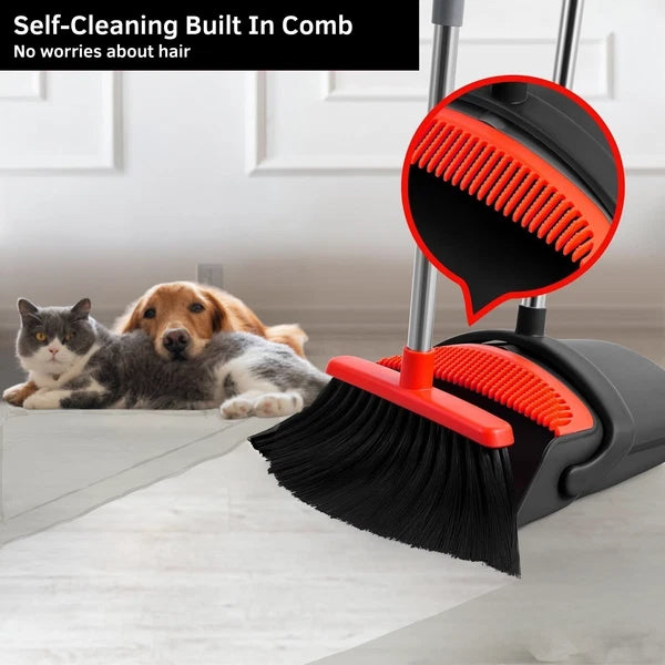 Awnii Broom and Dustpan Set, 50 inch Broom and Dust Pan Combo for Home Office