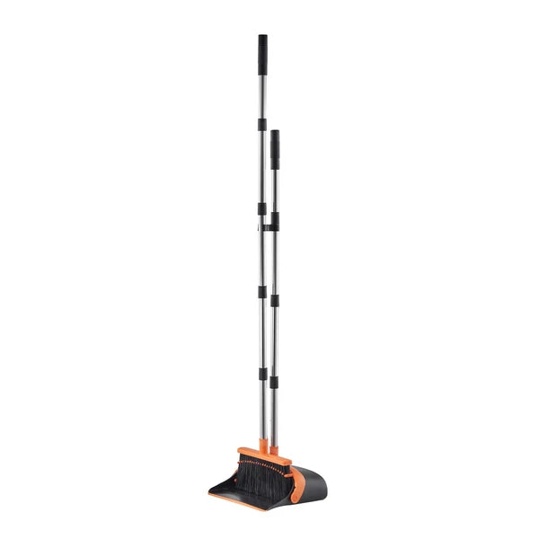 Broom and Dustpan Set with Self-Cleaning Teeth for Home Office Restaurant