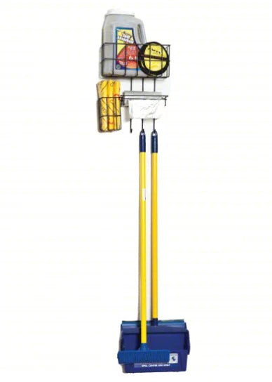 NOVUS SB9SET 4WLX9 Synthetic Blue Bristle Lobby Broom & Dust Pan 37"L Handle