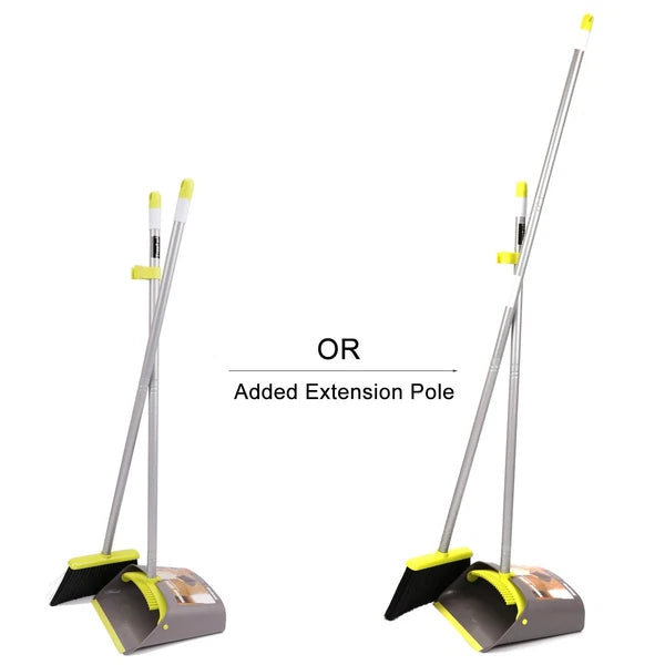 Broom and Dustpan Set Long Handle Combo Set for Office and Home Sweeping