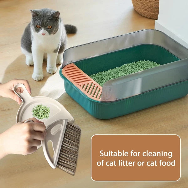 Small Hand Broom and Dustpan Set Mini Broom and Dustpan for Cat Litter Kitchen