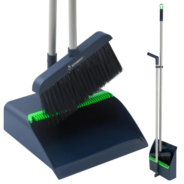 Broom and Dustpan Set with 54'' Adjustable Long Handle, Angled Broom with Dus...