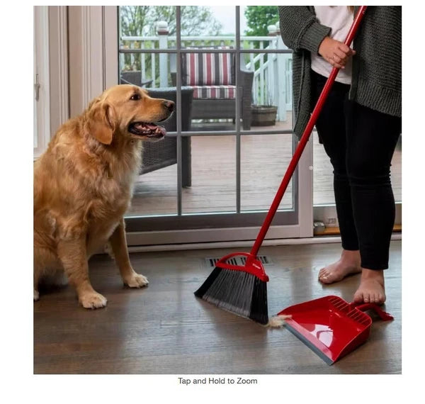 O-Cedar PowerCorner Pet Pro Broom with Step-On Dust Pan