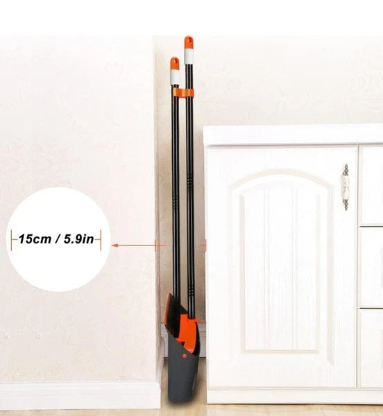 Broom and Dustpan Set with 52” Long Handle for Home Kitchen Room Office Lobby...
