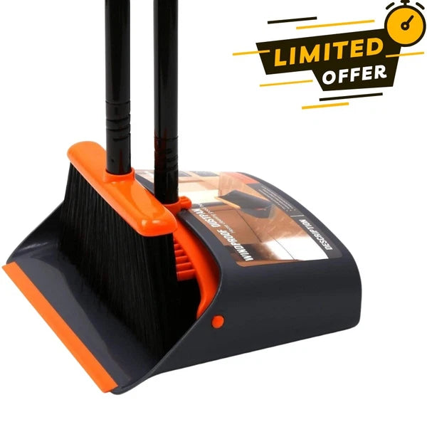 Broom and Dustpan Set with 52” Long Handle for Home Kitchen Room Office Lobby...