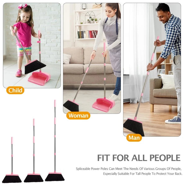 Broom and Dustpan Set, Dustpans with Broom Combo for Home, Heavy Dust Broom a...