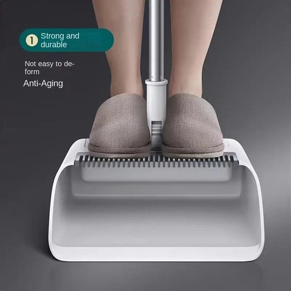 3 in 1Broom and Dustpan Set with Garbage Bags, Broom Dust pan with Long Handle,